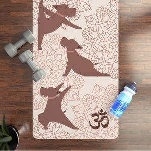 Cute Dogs Yoga Mat - Anti-Slip, Microfiber Suede, 24” x 68”